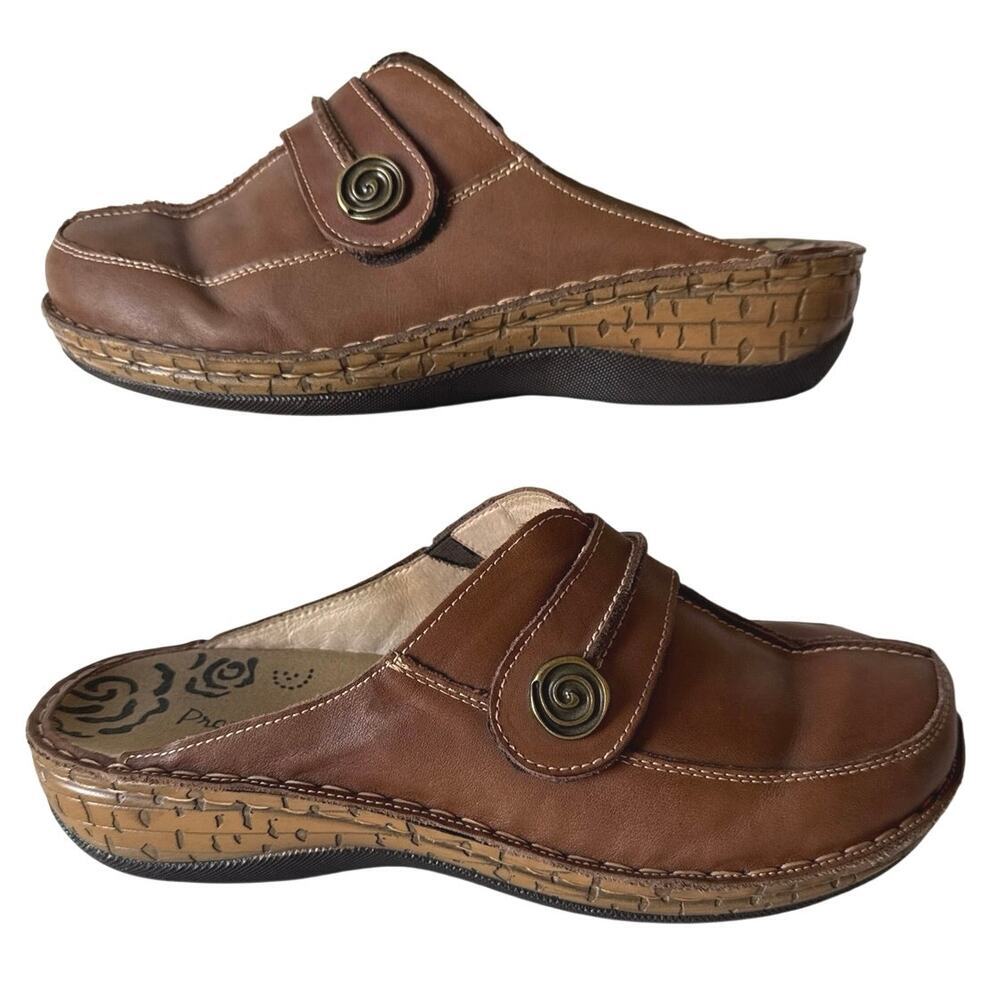 Propet Jana Women's Slip On Clog Size 11 Brown/Tan Slip-Resistant EUC